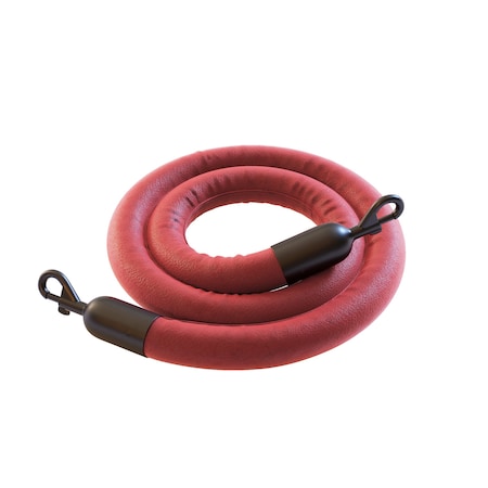 Montour Line Naugahyde Rope Red With Black Snap Ends 8ft.Cotton Core PNR150-80-RD-SE-BK